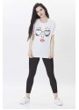 Desenli Beyaz Tshirt 