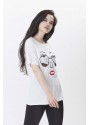 Desenli Beyaz Tshirt 