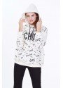 CHIC BASKILI KAPÜŞONLU SWEAT
